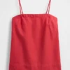 Camiseta sin tirantes de mezcla de lino