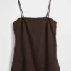 Camiseta sin tirantes de mezcla de lino