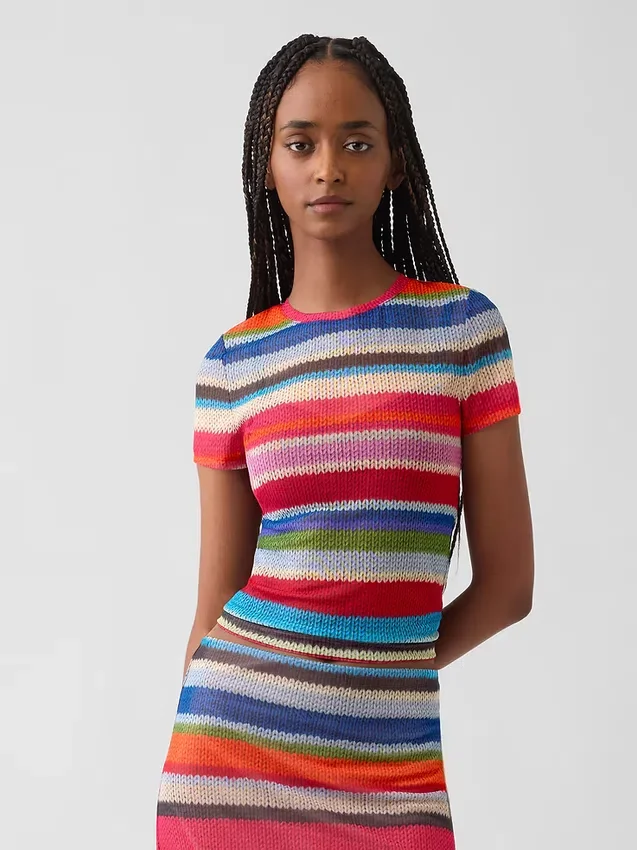 Camiseta transparente con rayas «Happy Stripe» de Gapstudio