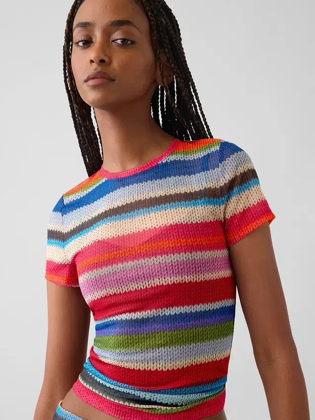 Camiseta transparente con rayas «Happy Stripe» de Gapstudio