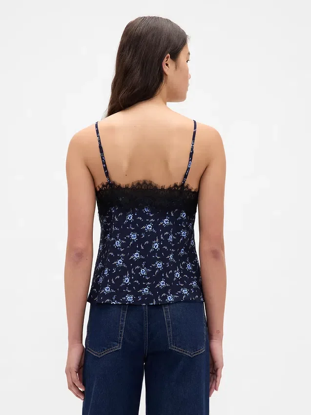 Camisola con ribete de encaje