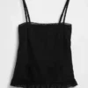 Camisola con ribete de encaje