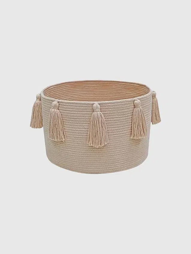 Cesta de Lorena Canals «New Tassels» rosa