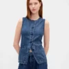Chaleco largo de denim ultrasuave