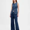 Chaleco largo de denim ultrasuave