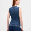 Chaleco largo de denim ultrasuave