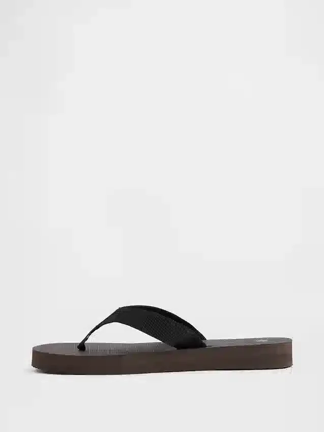 Chanclas con plataforma de lona