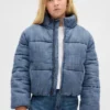 Chaqueta acolchada de vaquero con forro cálido para niños