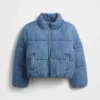 Chaqueta acolchada de vaquero con forro cálido para niños