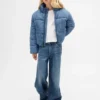 Chaqueta acolchada de vaquero con forro cálido para niños
