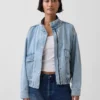 Chaqueta bomber de denim oversize