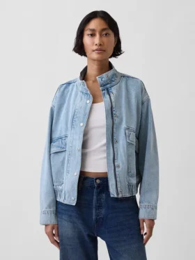 Chaqueta bomber de denim oversize