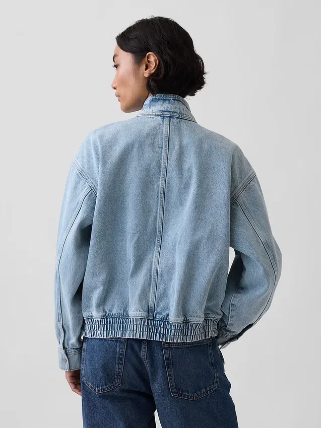 Chaqueta bomber de denim oversize