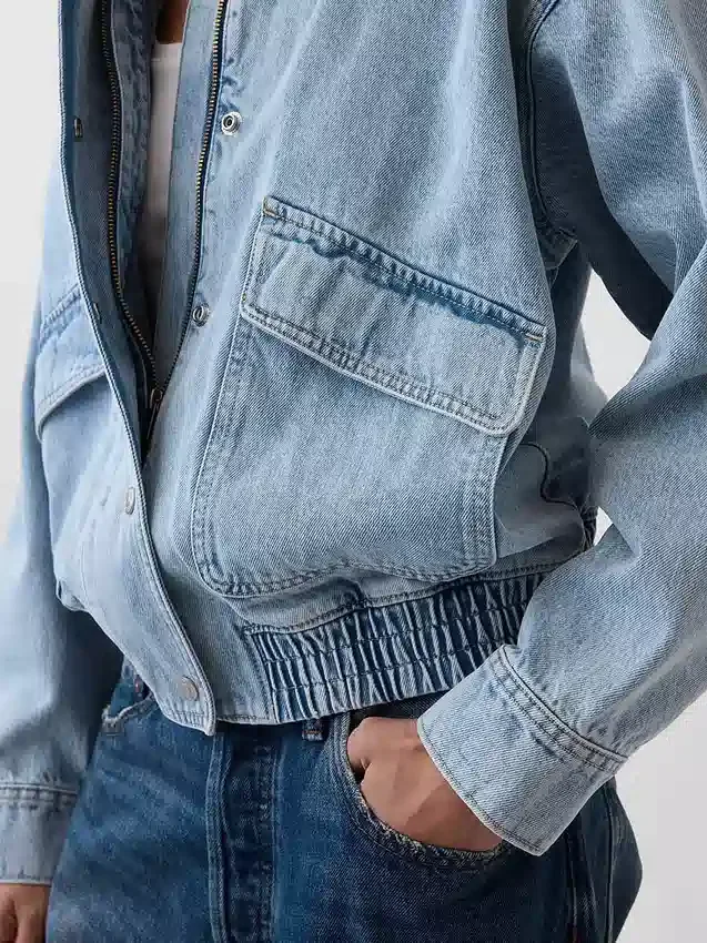 Chaqueta bomber de denim oversize