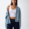 Chaqueta bomber de denim oversize