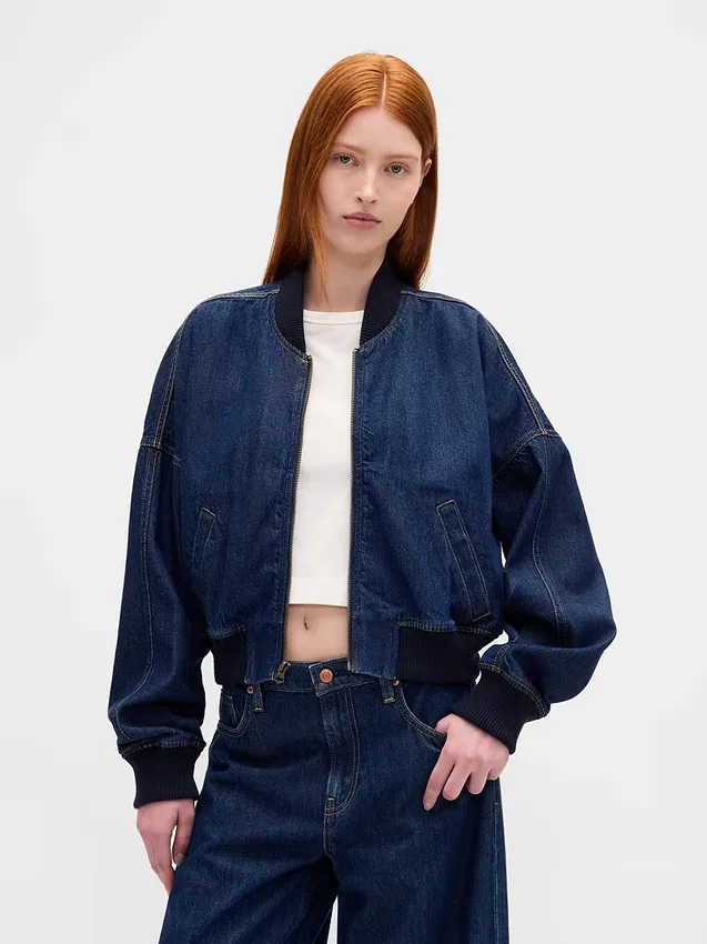 Chaqueta bomber de denim ultrasuave