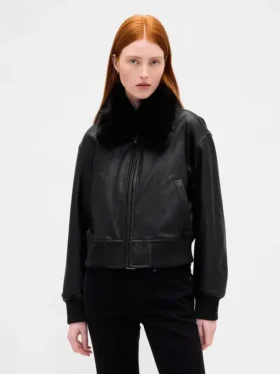 Chaqueta bomber de piel vegana