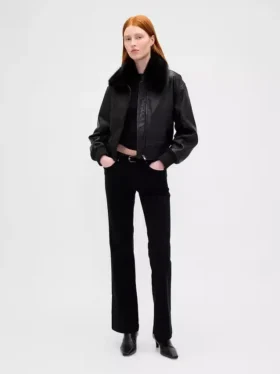 Chaqueta bomber de piel vegana