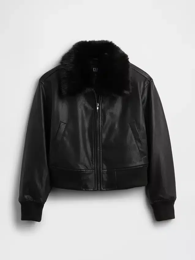 Chaqueta bomber de piel vegana