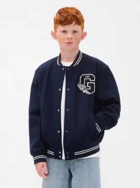 Chaqueta bomber infantil con logotipo «Varsity»