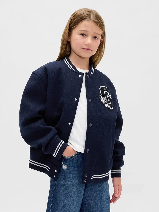 Chaqueta bomber infantil con logotipo «Varsity»