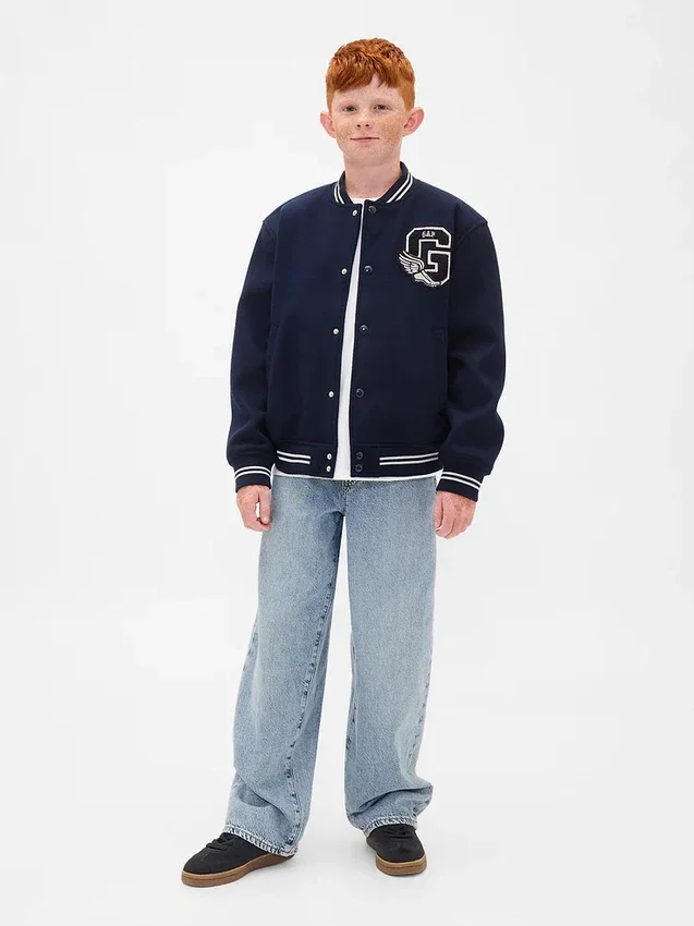 Chaqueta bomber infantil con logotipo «Varsity»