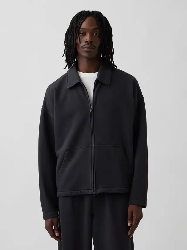 Chaqueta con cremallera oversize de peso grueso para adulto