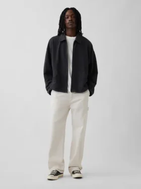 Chaqueta con cremallera oversize de peso grueso para adulto