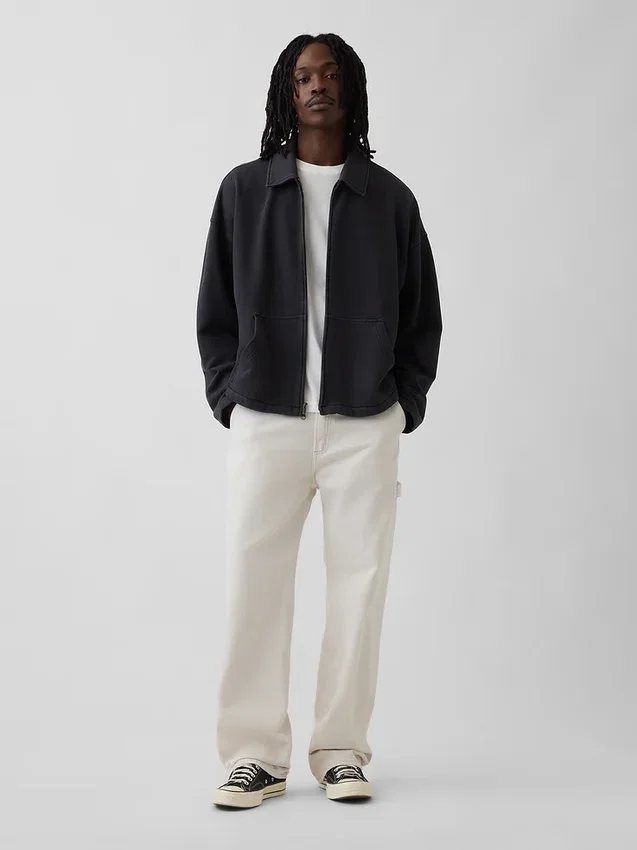 Chaqueta con cremallera oversize de peso grueso para adulto