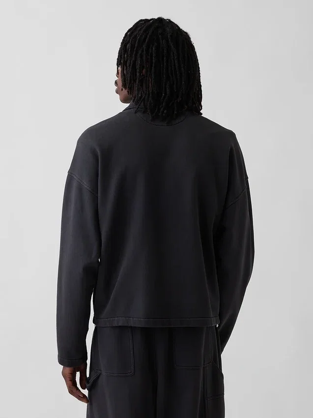 Chaqueta con cremallera oversize de peso grueso para adulto