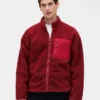 Chaqueta con cremallera oversize de sherpa reciclado y logotipo