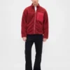 Chaqueta con cremallera oversize de sherpa reciclado y logotipo