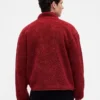 Chaqueta con cremallera oversize de sherpa reciclado y logotipo