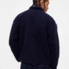 Chaqueta con cremallera oversize de sherpa reciclado y logotipo
