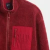 Chaqueta con cremallera oversize de sherpa reciclado y logotipo
