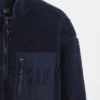 Chaqueta con cremallera oversize de sherpa reciclado y logotipo