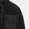 Chaqueta con cremallera oversize de sherpa reciclado y logotipo