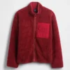 Chaqueta con cremallera oversize de sherpa reciclado y logotipo