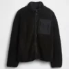 Chaqueta con cremallera oversize de sherpa reciclado y logotipo