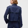 Chaqueta corta tipo trench de denim ultrasuave