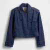 Chaqueta corta tipo trench de denim ultrasuave