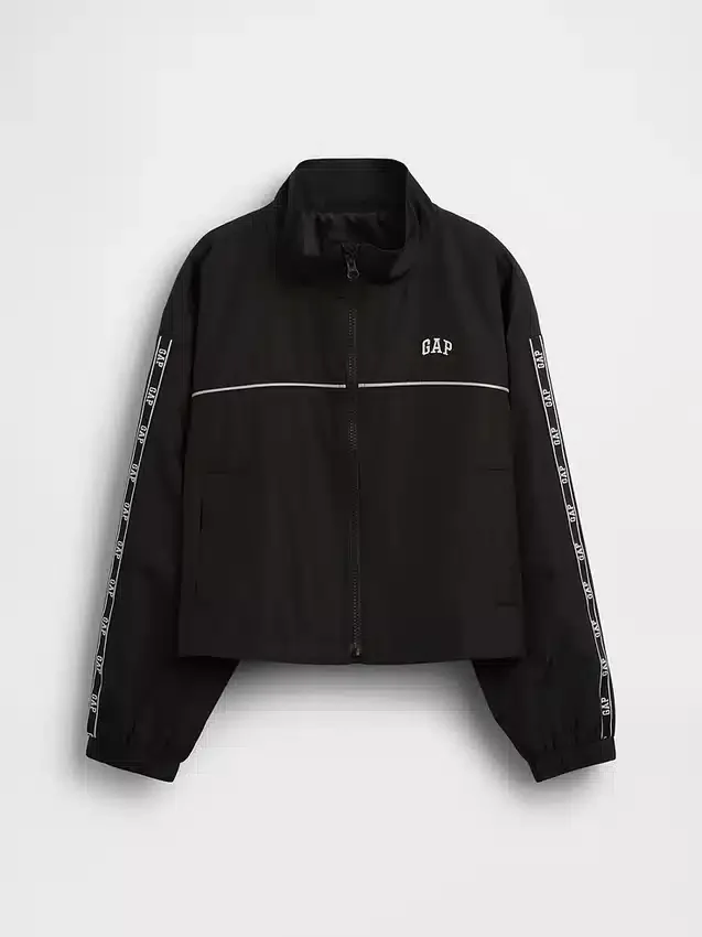 Chaqueta cortavientos con logo de corte holgado para niños