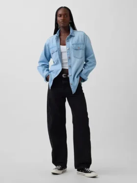 Chaqueta de camisa vaquera de estilo western