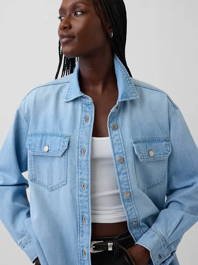 Chaqueta de camisa vaquera de estilo western