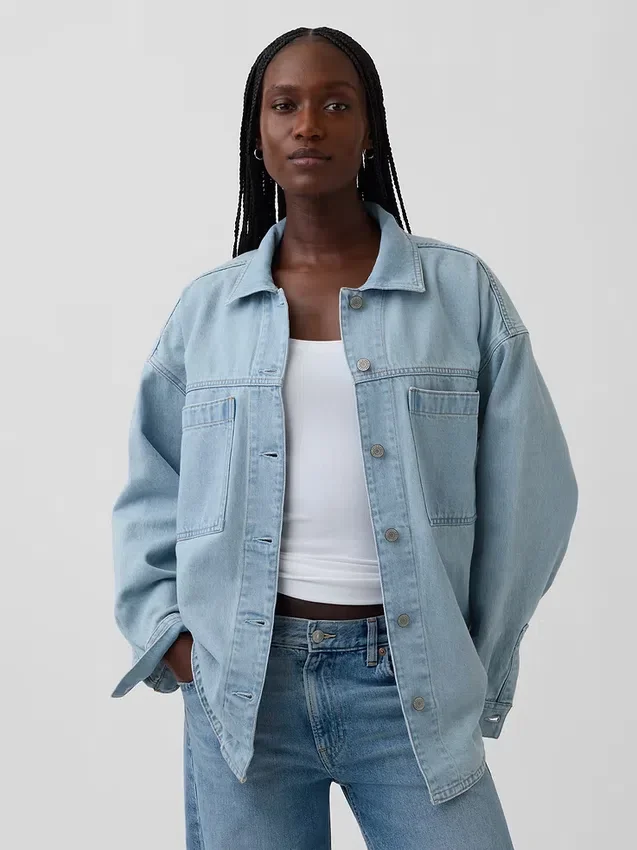 Chaqueta de camisa vaquera oversize