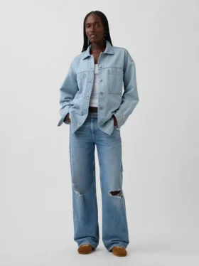 Chaqueta de camisa vaquera oversize