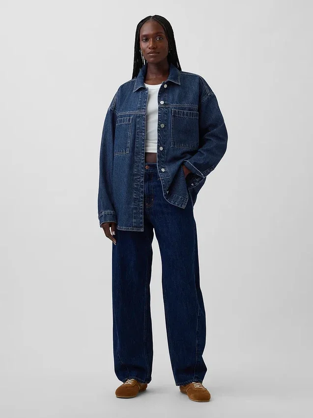 Chaqueta de camisa vaquera oversize