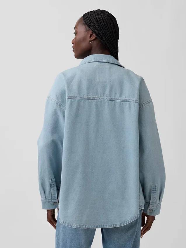 Chaqueta de camisa vaquera oversize
