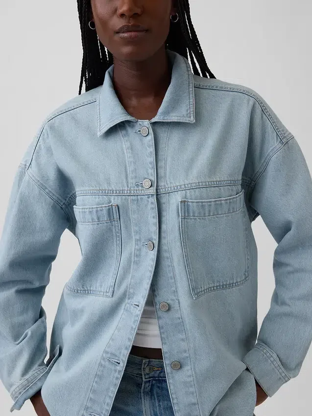 Chaqueta de camisa vaquera oversize