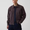 Chaqueta de camiseria con cremallera de seersucker